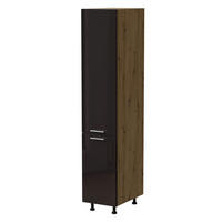 APOTHEKERSCHRANK Essen 2D14K/40/kargo Schwarz Hochglanz / Eiche Artisan Matt 40 / 59 / 207cm - Schwarz Hochglanz/Schwarz, Holz/Holzwerkstoff (40/207/59cm) - Feldmann-Wohnen