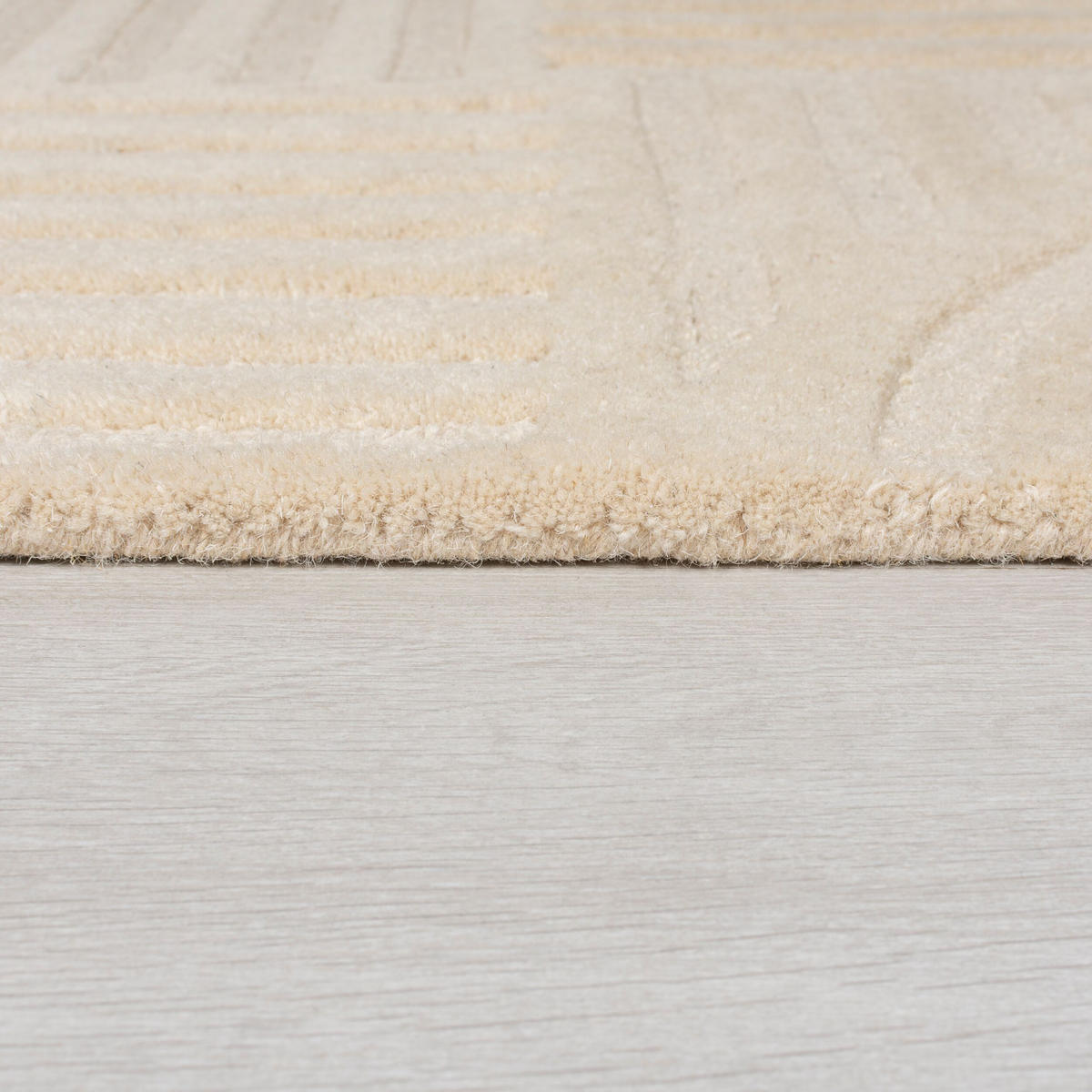 WOLLTEPPICH Pastell-Design, handgetuftet LEVEN BLAKE, Beige 160x160 cm - Beige, Textil (160/160cm) - KADIMA DESIGN