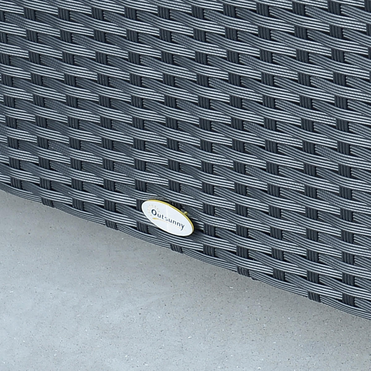 COUCHTISCH, Schwarz, Metall, PE-Rattan, Gehärtetes Glas - Schwarz, Kunststoff (85/50/39cm) - Outsunny