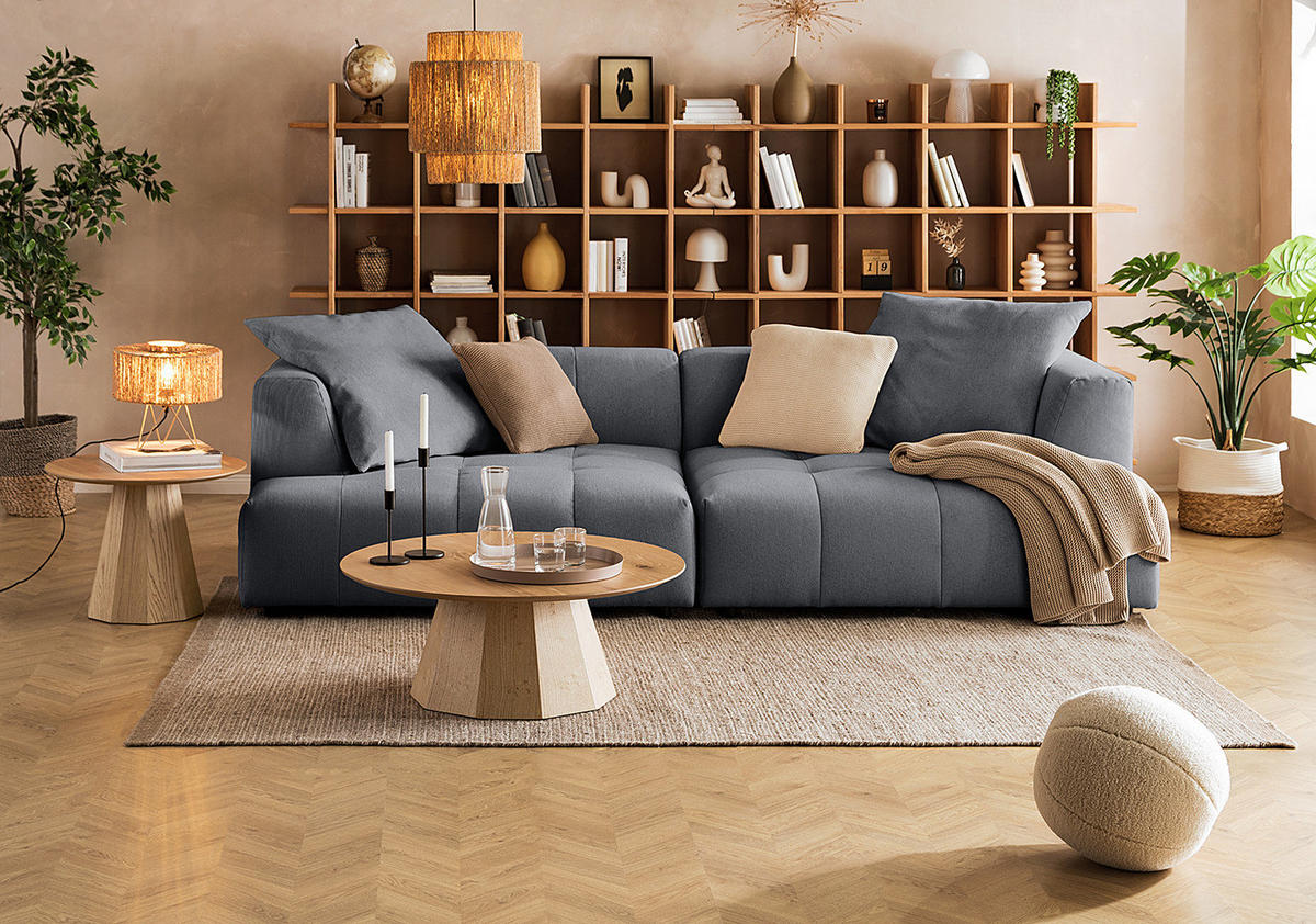 BIGSOFA - Schwarz/Grau, Holz/Kunststoff (270/72/93cm) - home24