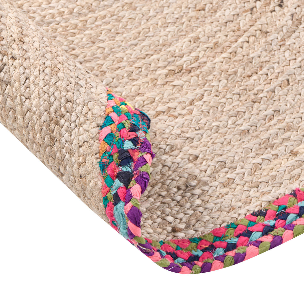 MATTA flerfärgad 120 cm jute Satara - Beige, Textil (120/120cm) - Beliani