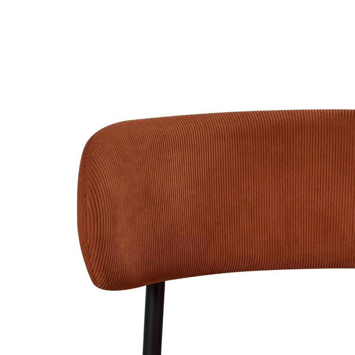 BARHOCKER 2er-Set Iris modernen aus terrakottafarbenem Cord, 65 cm - Terracotta/Schwarz, Textil/Metall (51.5/96/53cm) - Sicaan
