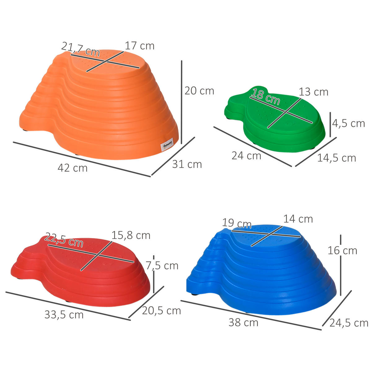 FLUSSSTEINE, PP, Mehrfarbig, 42L x 31B x 20H cm - Multicolor, Kunststoff (31/20/42cm) - Outsunny