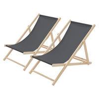 LIEGESTUHL samt Anthrazit 2er Set - Dunkelgrau, Holz (57.5/83/100cm) - ECD-Germany