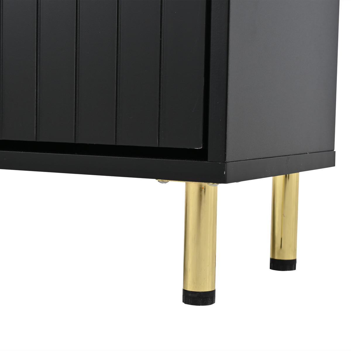 SCHUHSCHRANK aus MDF 160x23x123,5cm in Schwarz mit Metallsockel - Schwarz, Holzwerkstoff (160/123.5/23.5cm) - Modfu