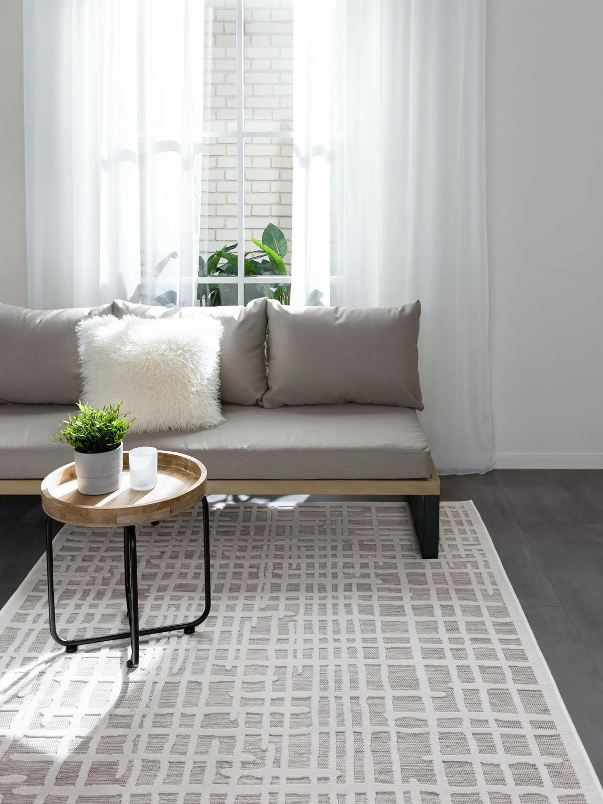 OUTDOORTEPPICH Flora Beige 200x300 cm - Creme, Kunststoff (200/300cm) - benuta