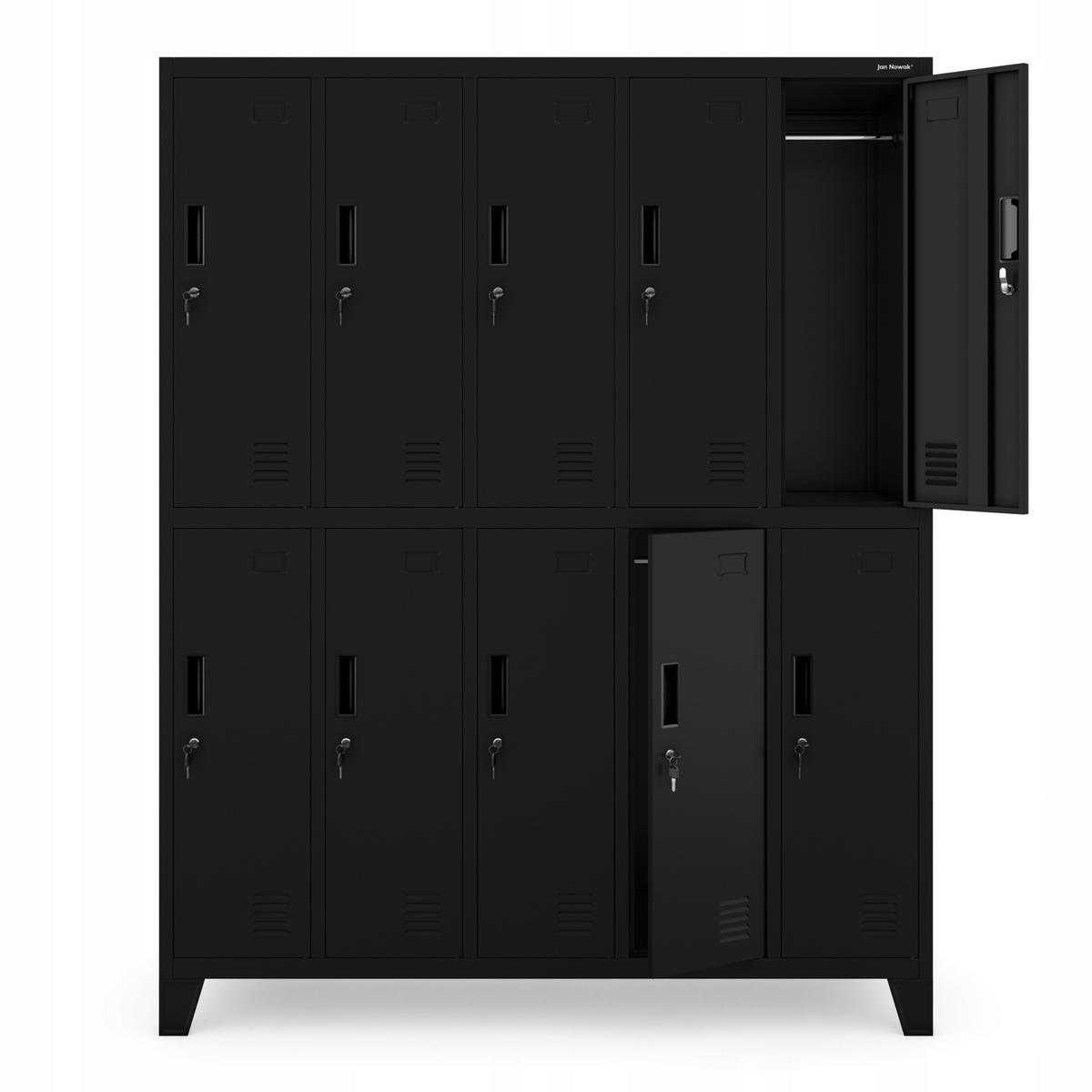 SCHLIESSFACHSCHRANK Bartek - Schwarz, Metall (136/172/45cm) - Jan Nowak