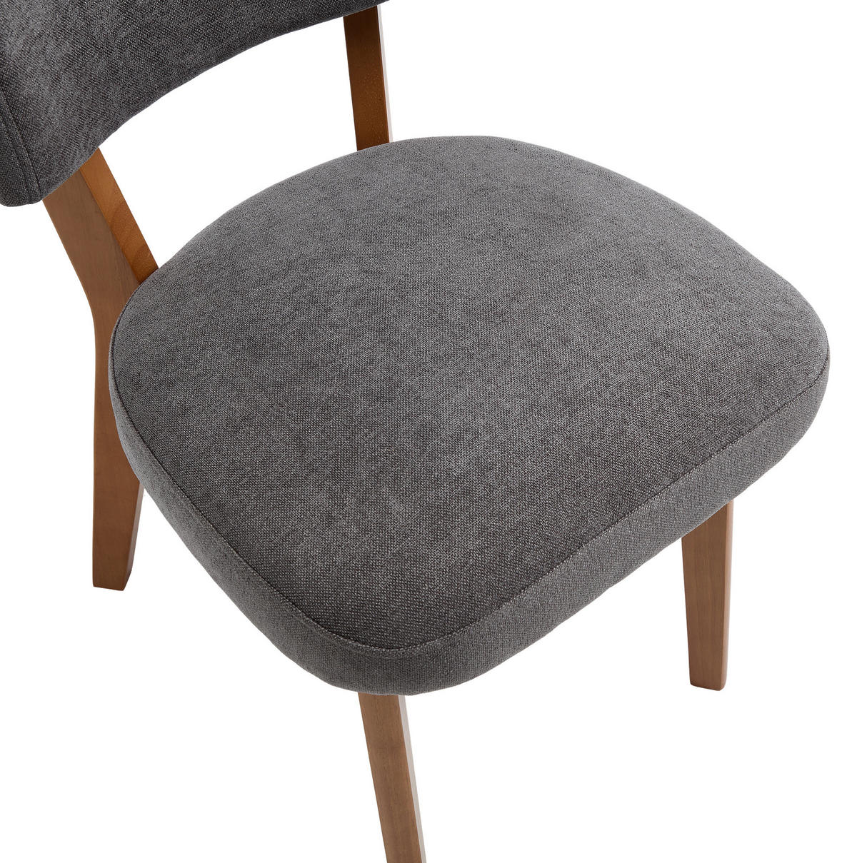 VIERFUSSSTUHL 54,5/47/77 cm grau aus Holz mit Polster - Grau, Holz (47/77/54.5cm) - OKWISH