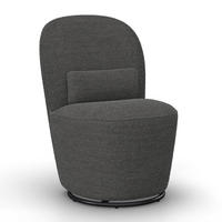 STUHL Vittore Grau Bouclé Gepolstert drehbar - Grau, Holz (56/84/62cm)