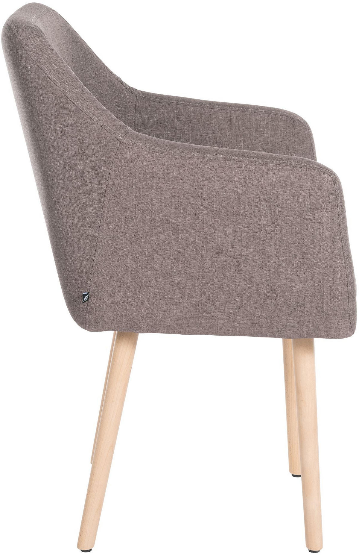 ARMLEHNENSTUHL Stoff taupe - Taupe/Eukalyptusholzfarben, Holz/Textil (61/88/57.5cm) - CLP