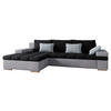 ECKSOFA Bangkok, Seite: Links - Silberfarben/Schwarz, Holz/Textil (310/175cm) - MIRJAN24