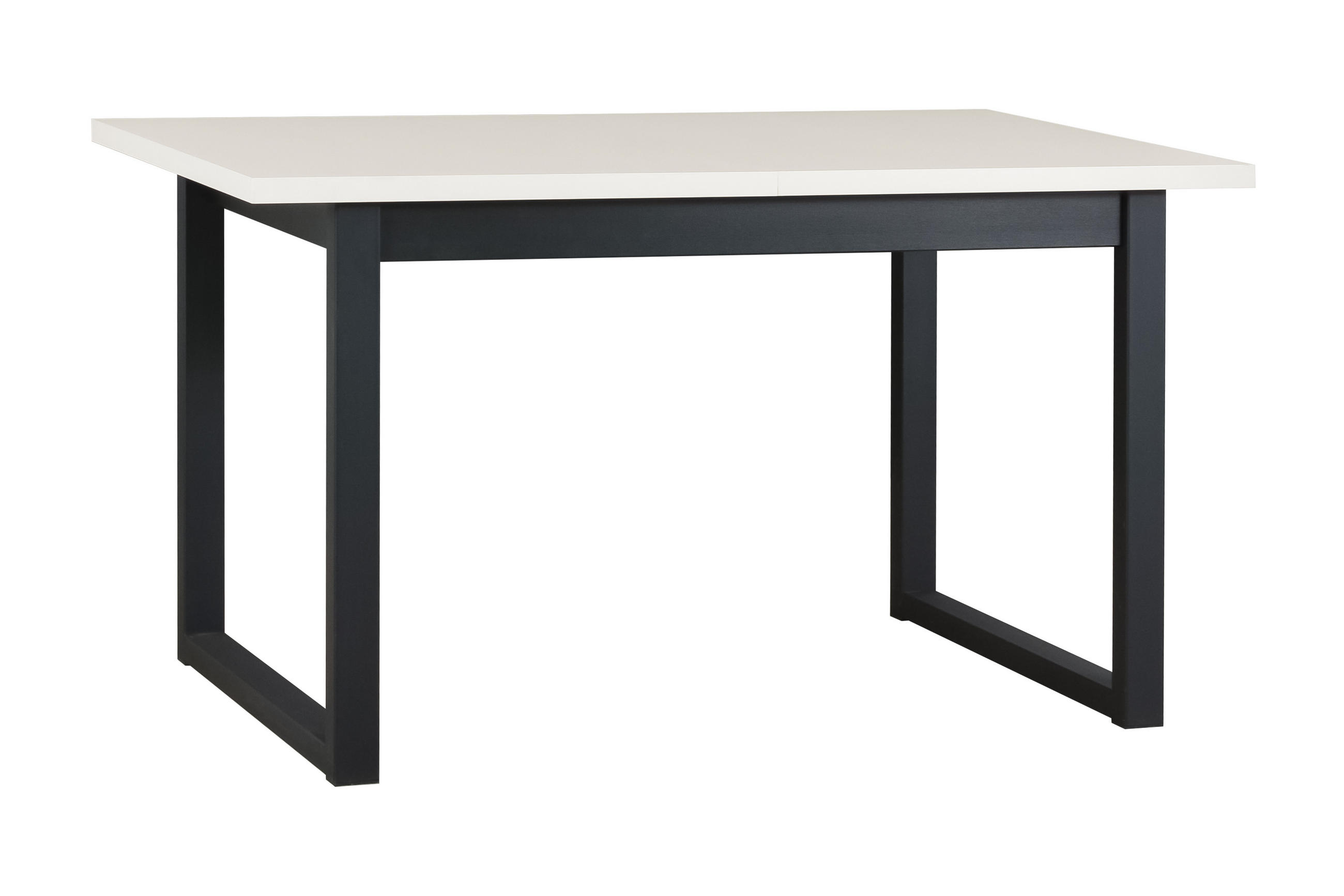ESSTISCH Ikon 3 - Schwarz/Weiß, Holz/Metall (80/140/78cm) - Leaf Design