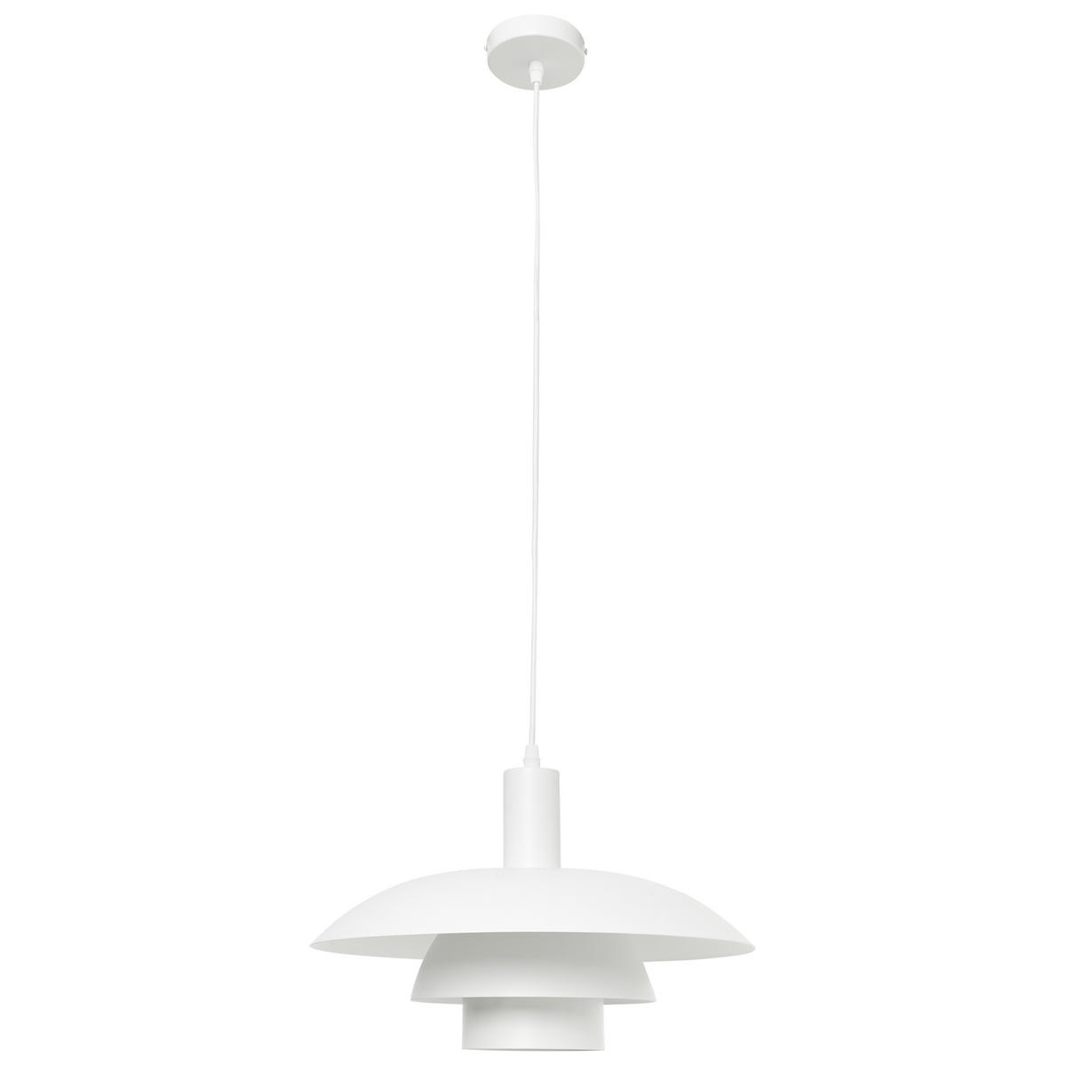 HÄNGELEUCHTE Weiß Hilba - Weiß, Metall (36/36/153cm) - Beliani
