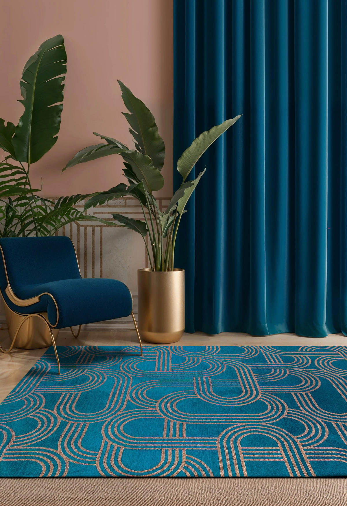 TEPPICH modern In-/Outdoor Flachgewebe FEVER Blau 240x340 cm - Blau, Textil (240/340cm) - Novatrend