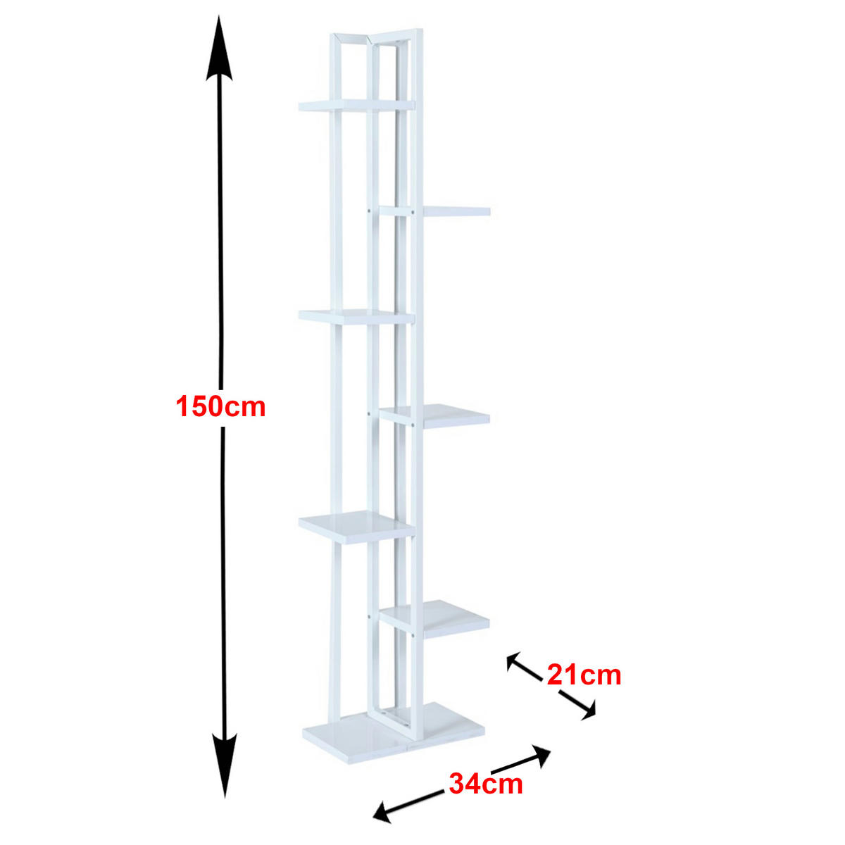 STANDREGAL Somero - Weiß, Holzwerkstoff/Metall (34/150/21cm) - [en.casa]