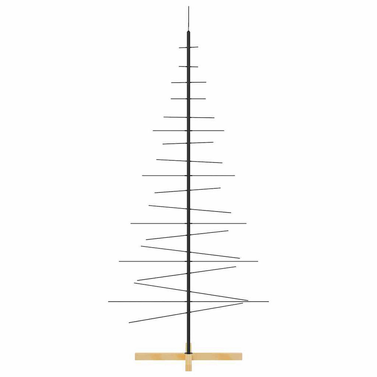 WEIHNACHTSBAUM Metall Mit Holzständer Schwarz 180 Cm - Schwarz, Metall (180cm) - vidaXL