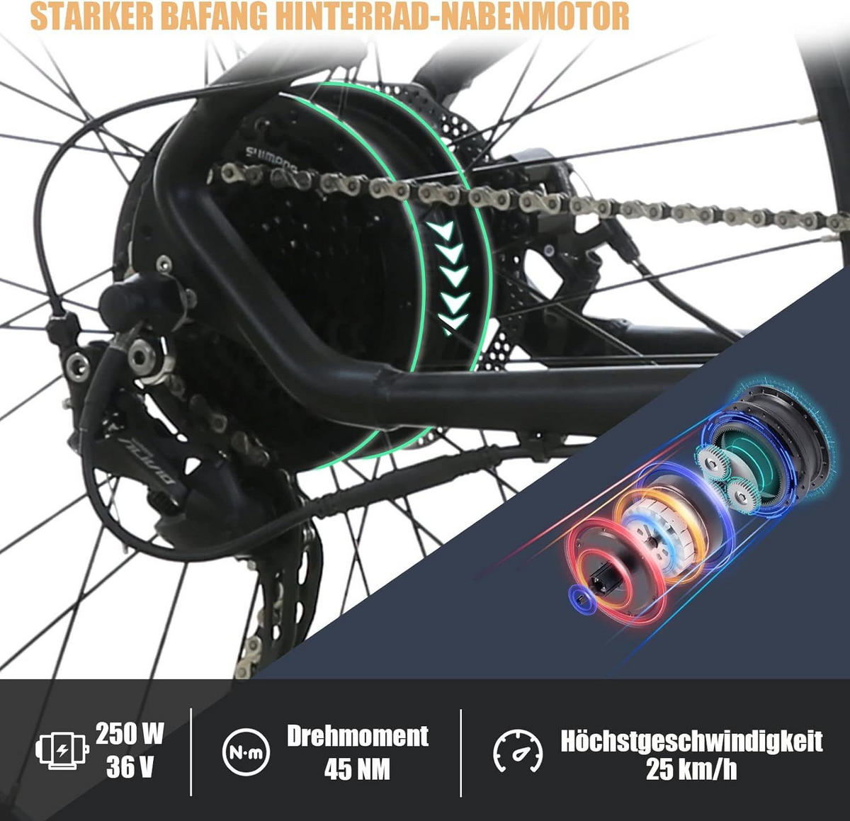 ELEKTROFAHRRAD Flexi 27,5 Zoll 25km/h Reichweite 50-90 km - Blau, Metall (125cm) - Nettlife