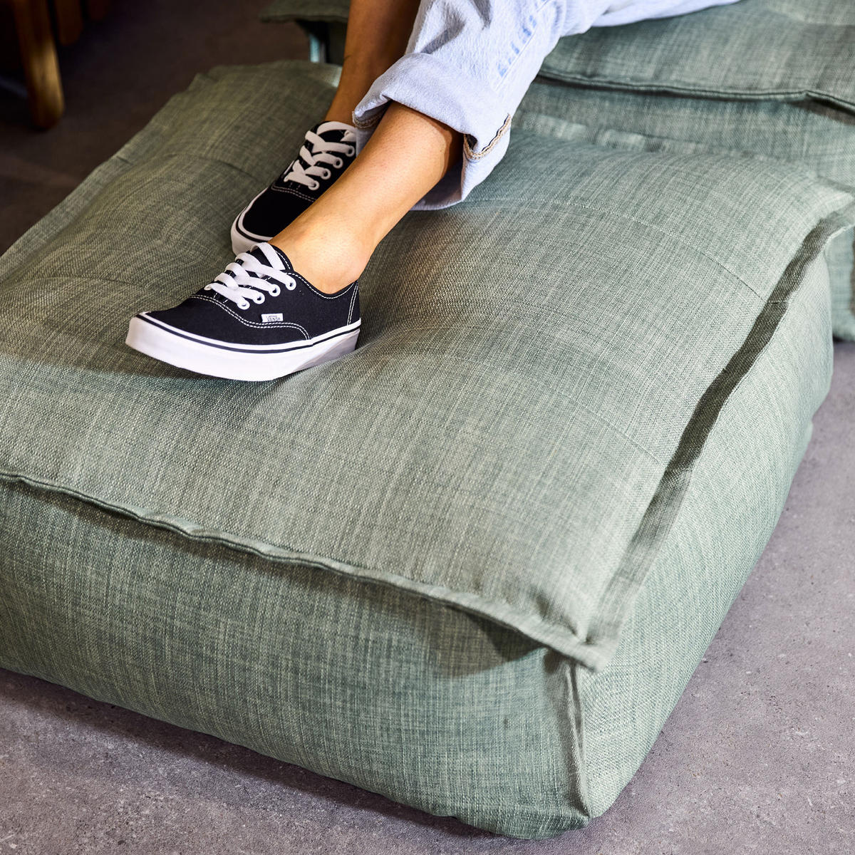 HOCKER Outdoor - Grün, Textil (71/32/71cm) - icon