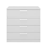 KOMMODE 4 Schubladen Cyrus - Französische Herstellung - 81/45/81 cm - Weiß, Holzwerkstoff (45/81/81cm) - Calicosy