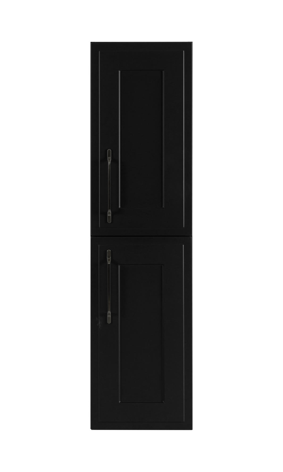 BADEZIMMERSCHRANK, schwarz, 35 x 136 x 27 cm, schwarzer Griff - Schwarz, Holzwerkstoff/Metall (35/136/27cm) - 3XE LIVING