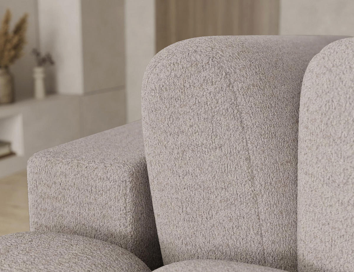 ECKSOFA COZION L-Form mit Schlaffunktion & Bettkasten – Modernes 3-Sitzer Sofa, HR-Kaltschaum, Wellenfederung, 267 × 165 cm - Ecru/Schwarz, Kunststoff (165/267cm) - Wohnideebilder