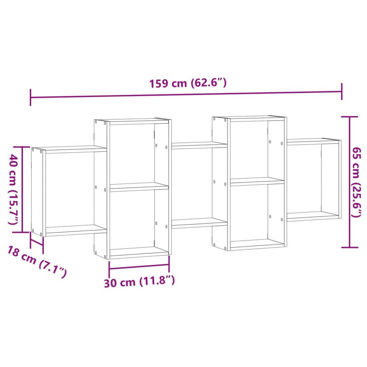 WANDREGAL Weiss 159/18/65 Cm Holzwerkstoff - Weiß, Holzwerkstoff (18/65/159cm) - vidaXL