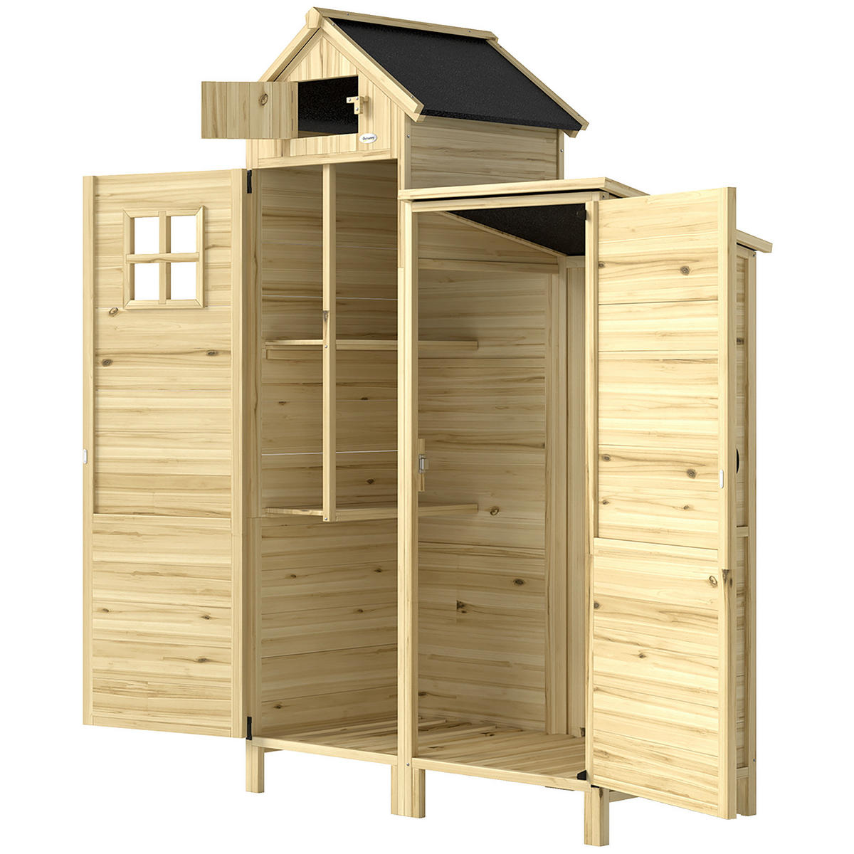 GERÄTESCHUPPEN, Tannenholz-Schuppen mit 2 Zonen, 106 x 57 x 167 cm, Holz - Multicolor, Kunststoff (57/167/106cm) - FORIOUS