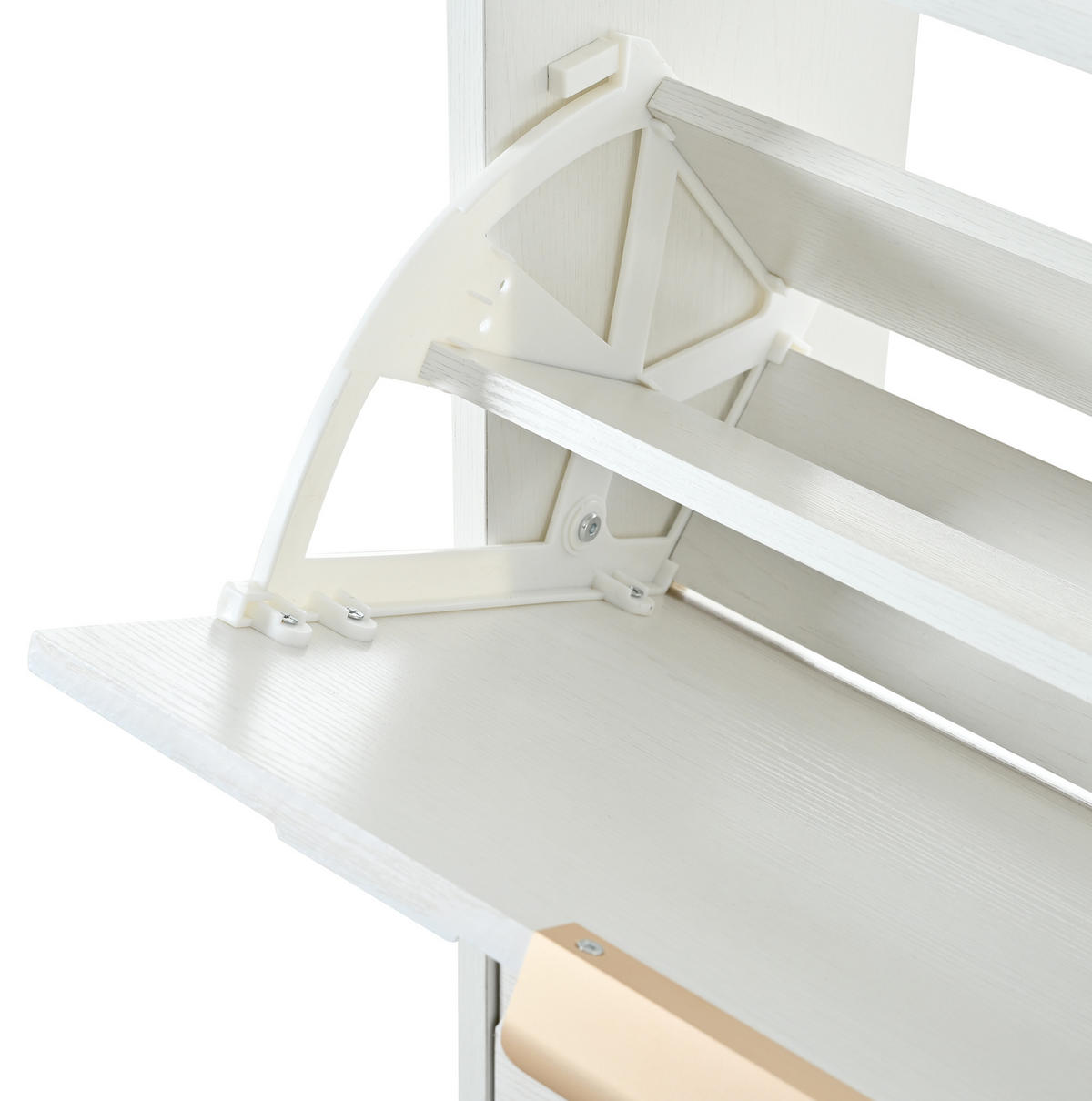 SCHUHSCHRANK aus MDF 105x24x90cm in Weiß mit 4 Klappfächern - Weiß, Holzwerkstoff (105/90/24cm) - Modfu