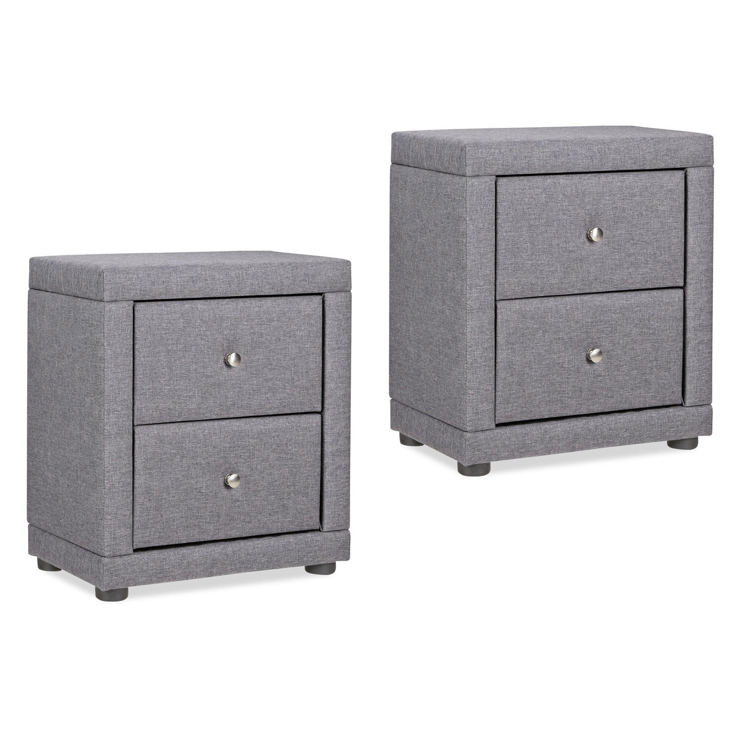 Homestyle4u Nachttisch Grau 47x54x29 cm