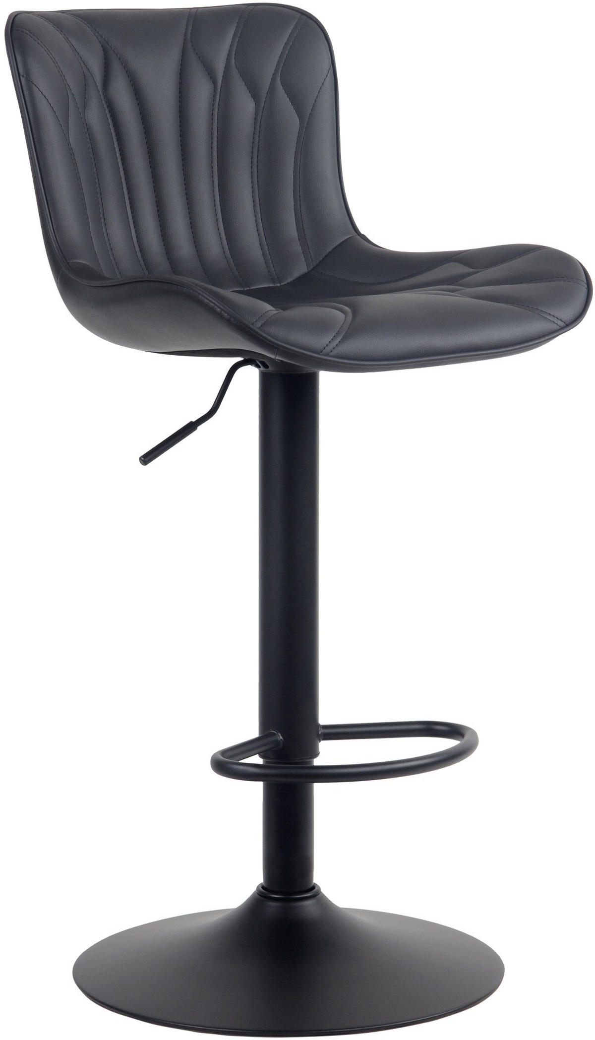 BARHOCKER Lederlook schwarz - Schwarz, Textil/Metall (48/83/54cm) - CLP