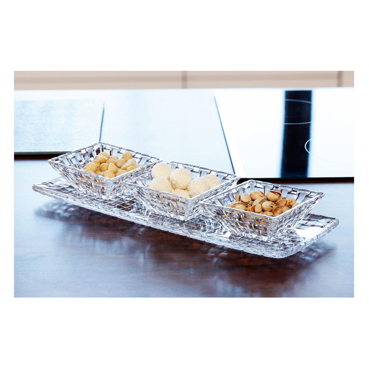 SERVIERSCHALENSET Dancing Stars Bossa Nova, 2er Set, Kristallglas, 12 cm - Transparent, Glas (12/4.6/12cm) - Nachtmann