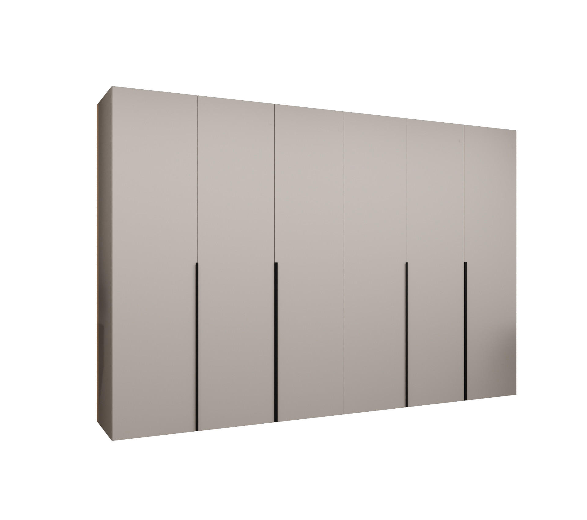 DREHTÜRENSCHRANK 202/300/52 6-türig - Kaschmir/Schwarz, Holz (300/202/52cm) - Abiks Möbel