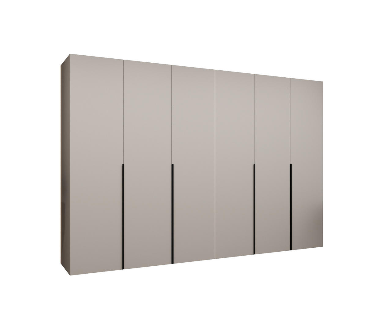 DREHTÜRENSCHRANK 202/300/52 6-türig - Kaschmir/Schwarz, Holz (300/202/52cm) - Abiks Möbel