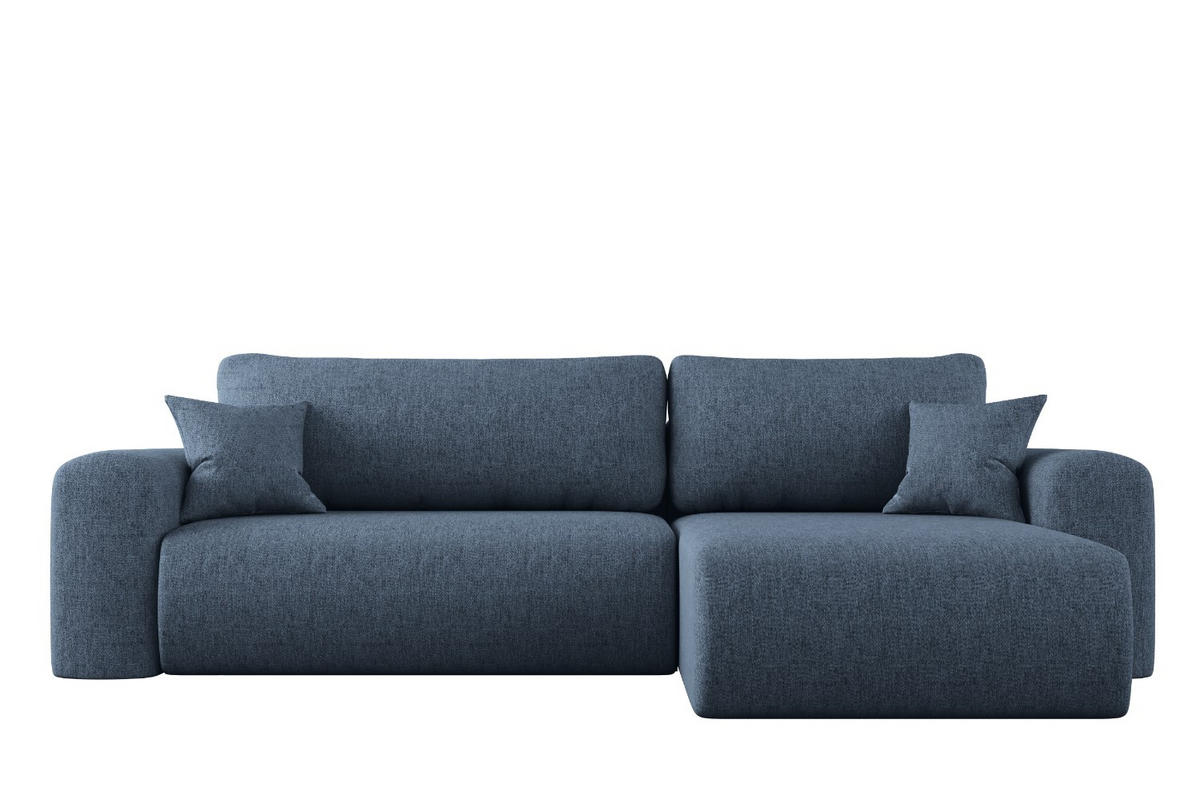 ECKSOFA Mit Schlaffunktion Und Bettkasten L-förmiges Sofa Capri Stoff Verita Rechts Marineblau - Dunkelblau, Holz (272/145cm) - Kaiser Möbel