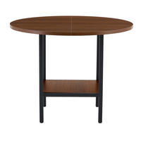 ESSTISCH aus MDF und Metall 100x100x77 cm Walnussfarben mit Stauraumablage im runden Design - Walnussfarben, Holzwerkstoff (100/100/77cm) - Modfu