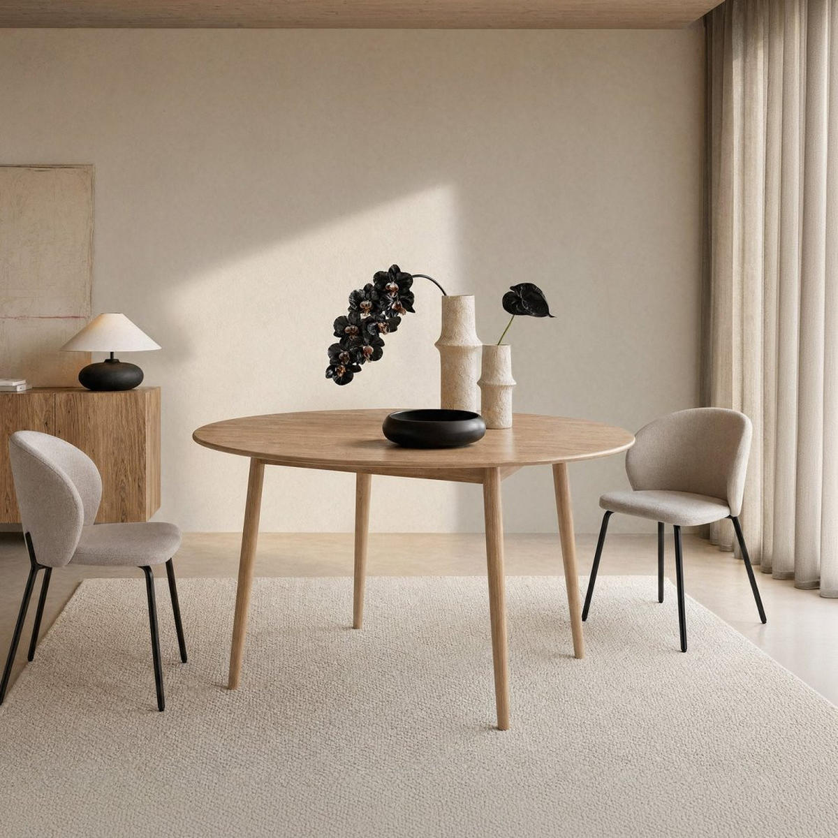 ESSTISCH Mali Natürlich 120 cm x 75 cm - Naturfarben, Holzwerkstoff (120/120/75cm) - Klast Home
