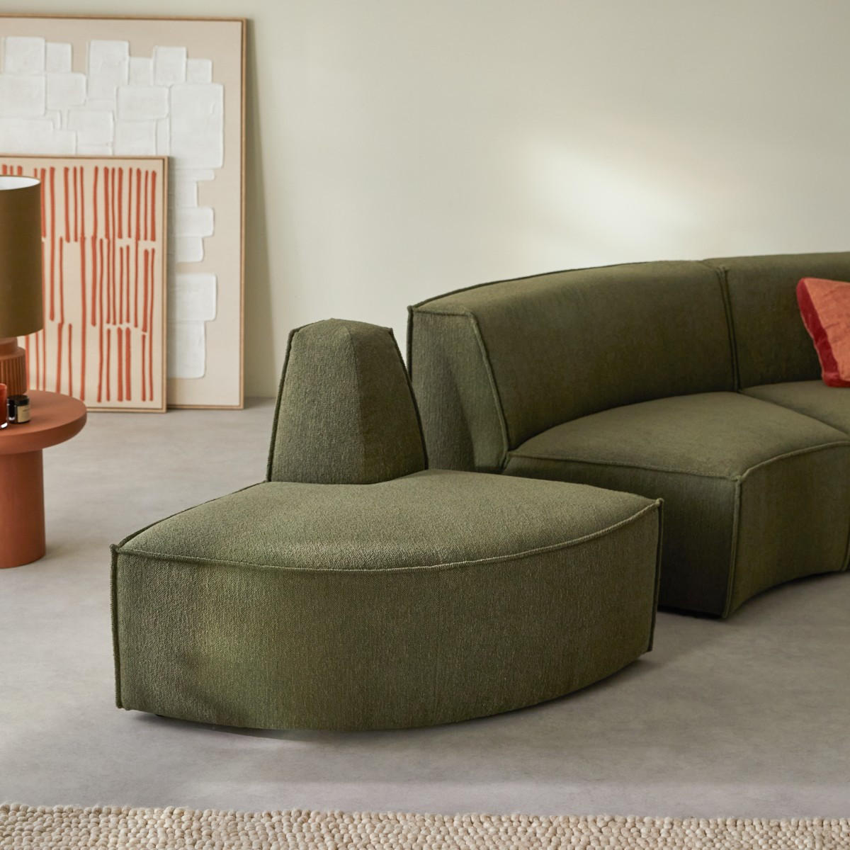 SOFA Dario Grün aus Stoff - Grün, Textil (365/75/115cm) - Tikamoon