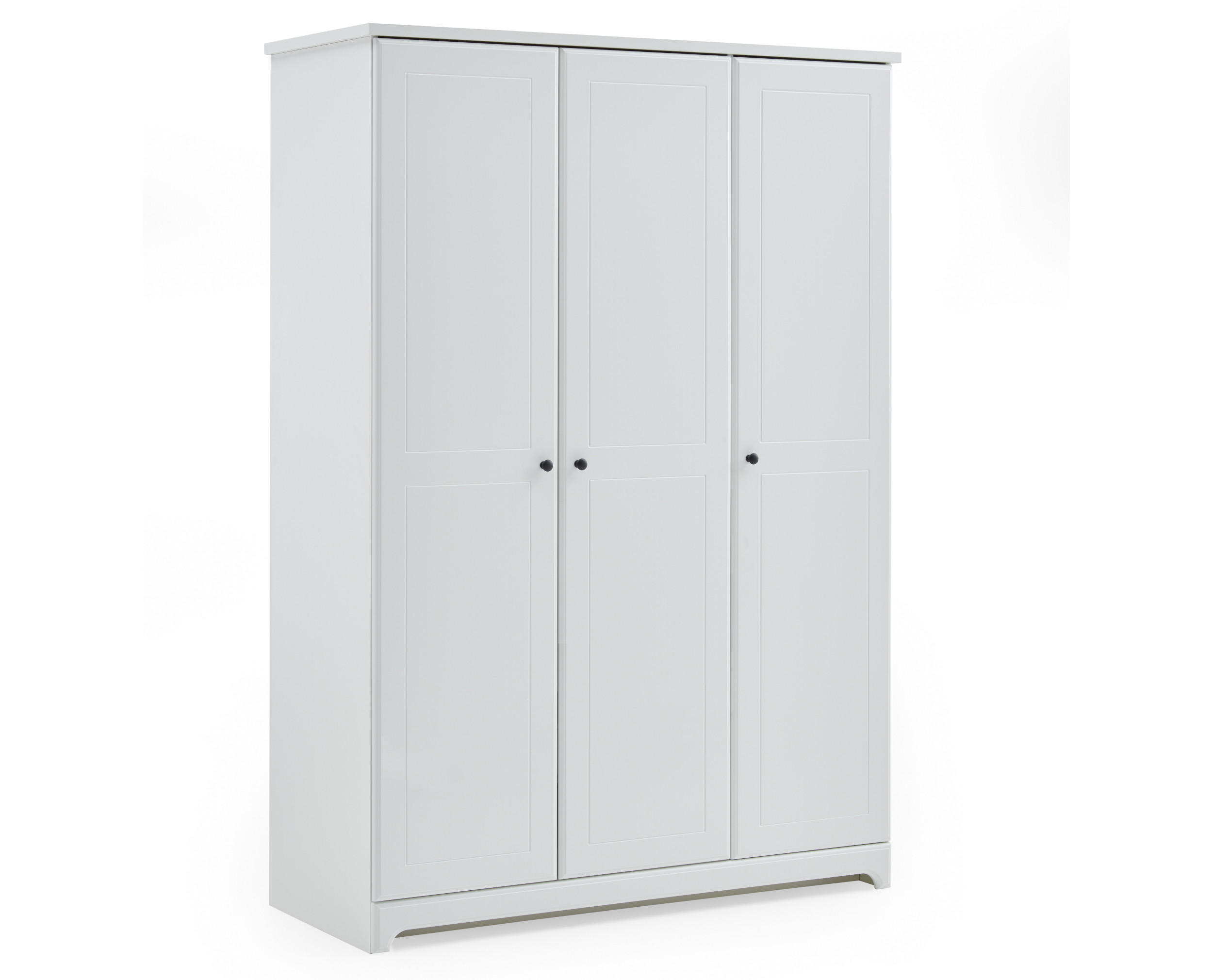 KLEIDERSCHRANK Thilo Landhausstil 133/189/51 cm Soft-Close - Schwarz/Weiß, Holzwerkstoff/Metall (133/189/51cm) - arthur berndt