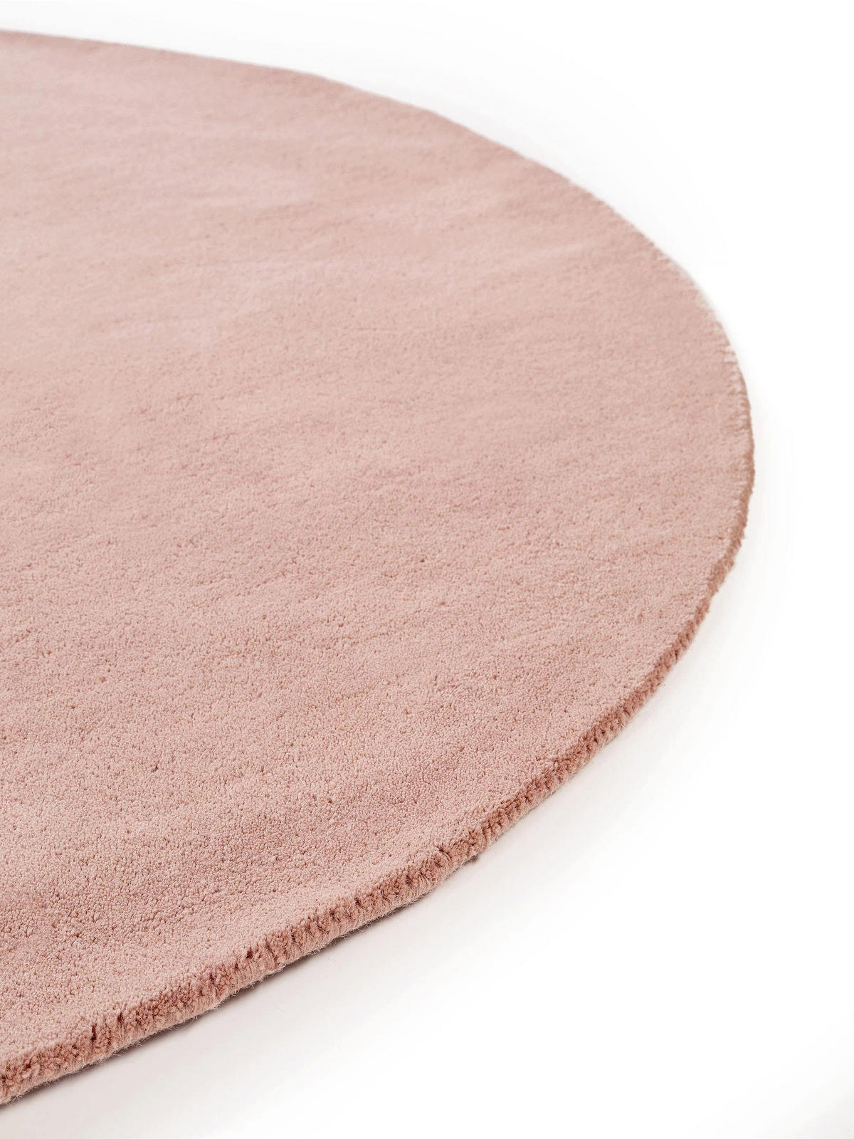 WOLLTEPPICH Bent Rosa ø 150 cm rund - Rosa, Textil (150/150cm) - benuta Nest