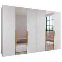 DREHTÜRENSCHRANK 202/300/52 6-türig - Goldfarben/Weiß, Holz/Metall (300/202/52cm) - Abiks Möbel