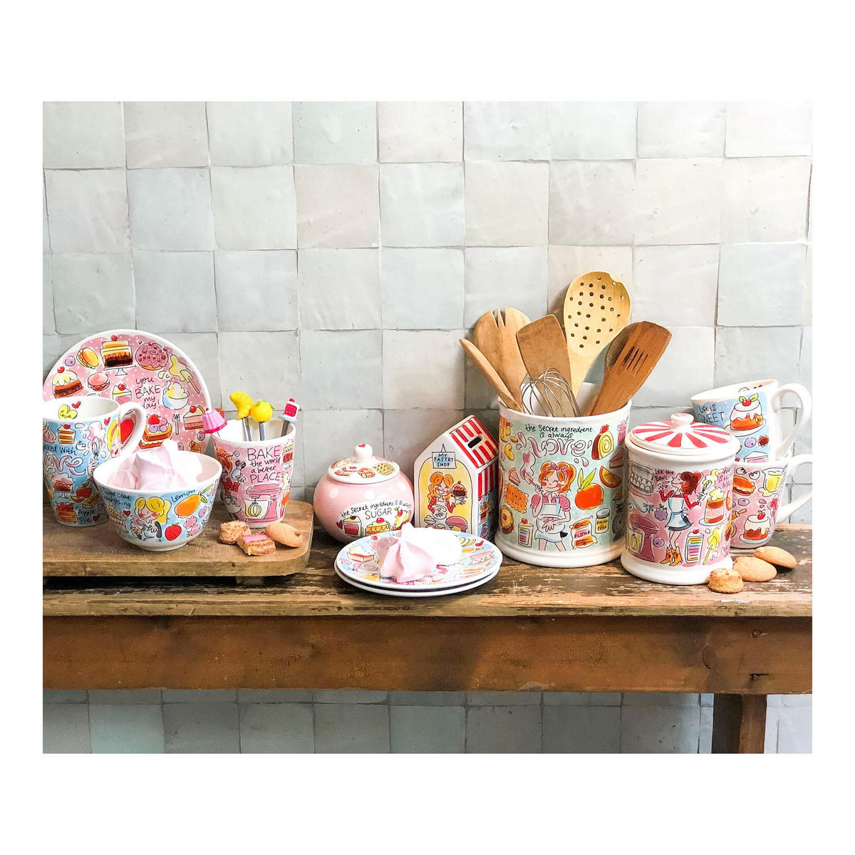 KOCHLÖFFELTOPF Backen in Bunt - 22,5cm - Multicolor, Keramik (16/18.2/16cm) - Blond Amsterdam