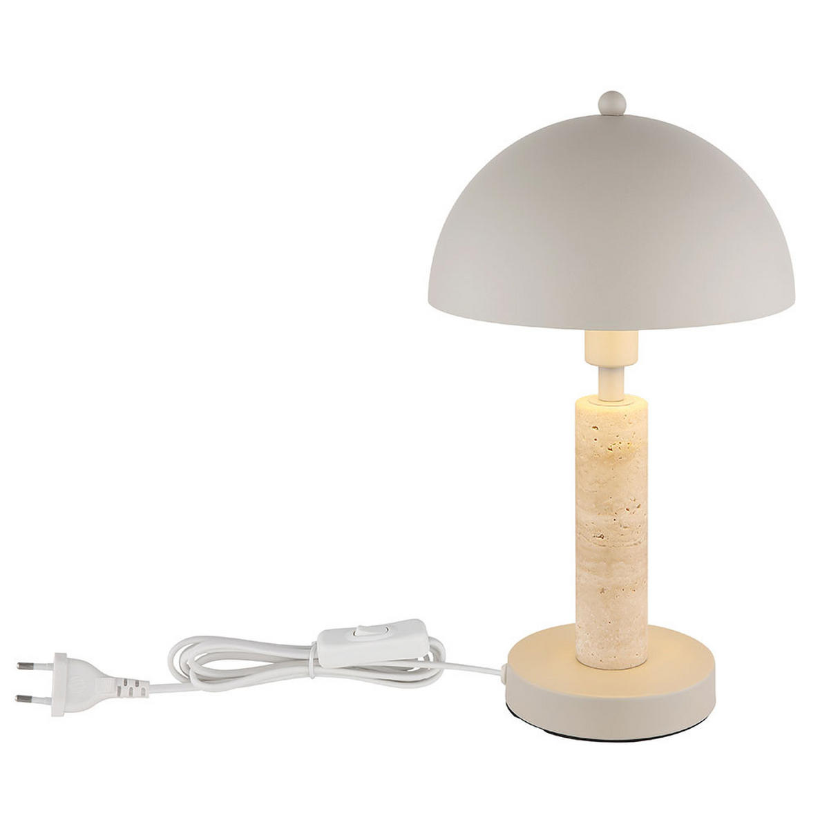 LED TISCHLEUCHTE Travertin Stein Sand - Bernsteinfarben, Metall (20/20/34cm) - Globo Lighting