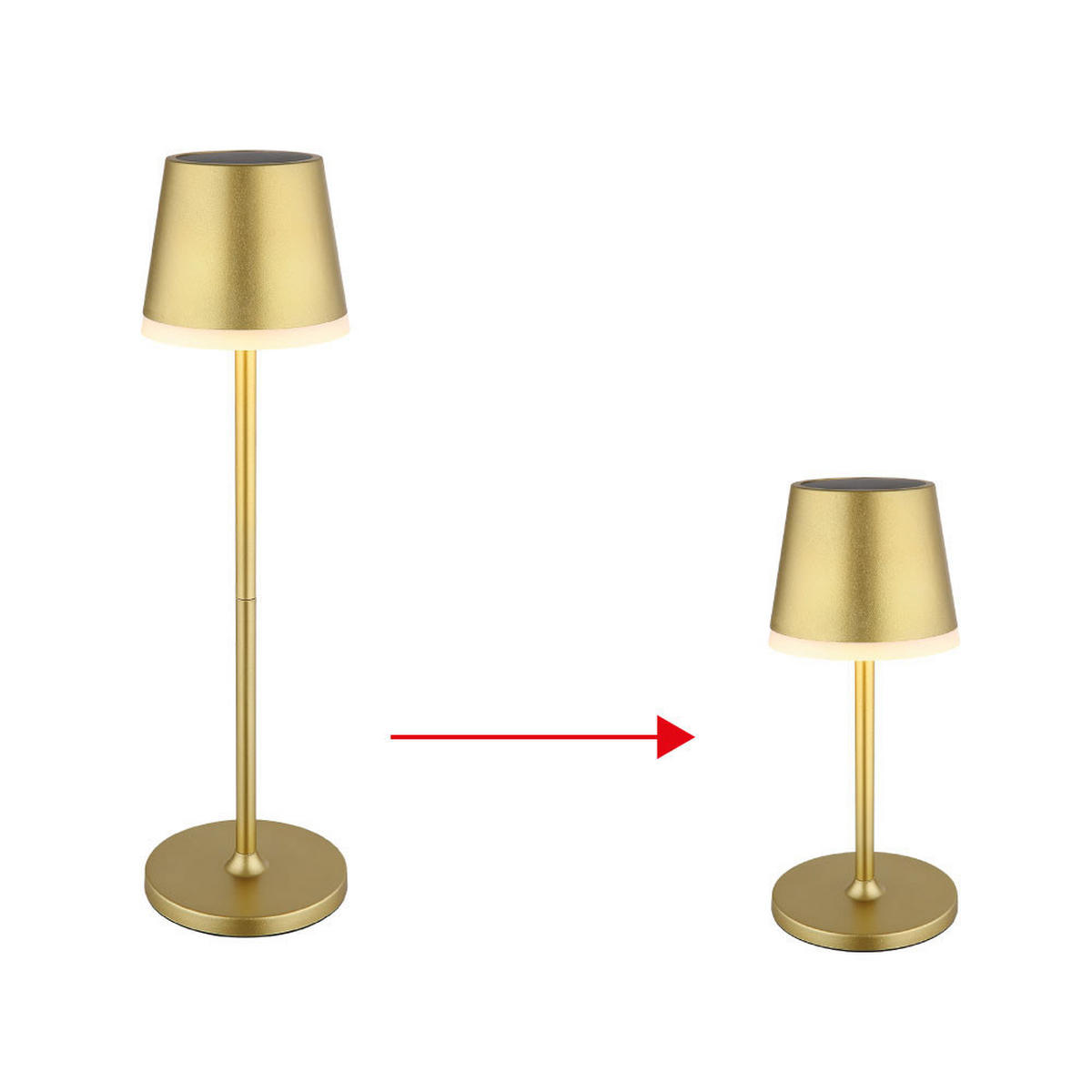 LED AUSSENLEUCHTE Solar Gold - Goldfarben, Metall (11/11/41cm) - Globo Lighting