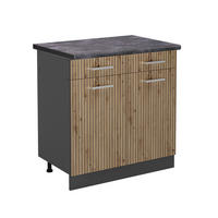 KÜCHENUNTERSCHRANK R-Line Artisan-Eiche 80 cm, AP Anthrazit - Anthrazit/Eiche Artisan, Holzwerkstoff (80/81.6/60cm) - Vicco