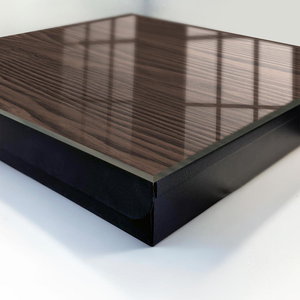 SCHLÜSSELBOX Schwarz 30x30 cm- Türöffnung nach rechts - Holzkonstruktion - Braun, Metall (30/30/5cm) - TULUP
