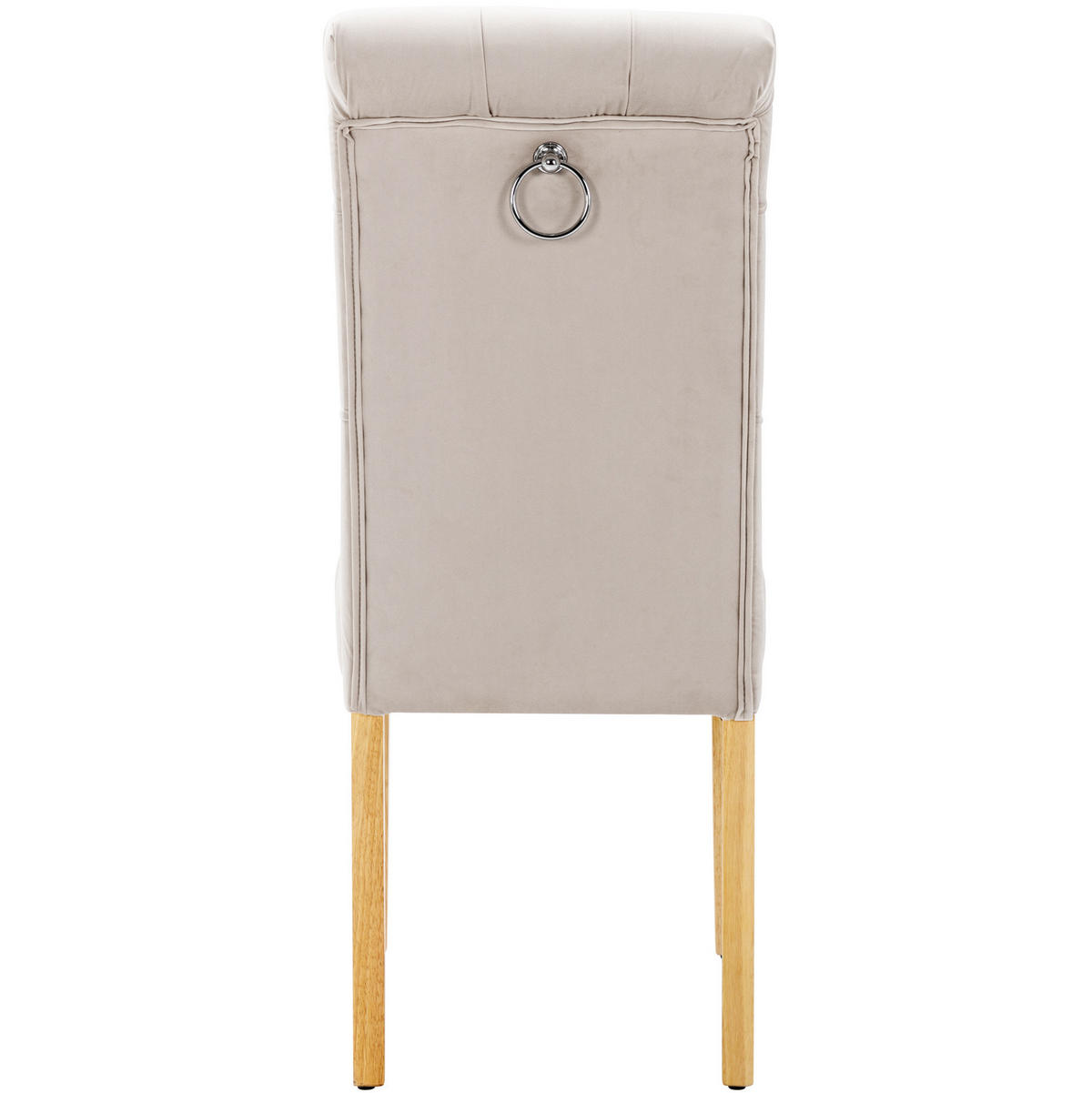 ESSZIMMERSTUHL 2er-Set Samt Beige mit Eichenbeinen - Beige, Holz (43/100/63cm) - Meubliv