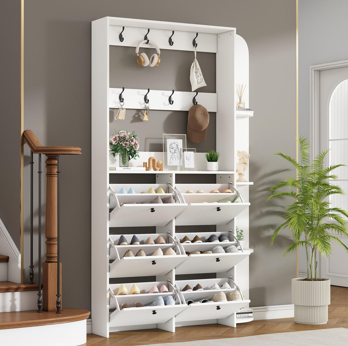 GARDEROBE 120/200/24 cm Weiß aus Spanplatte mit Klapptüren - Weiß, Holzwerkstoff (24/200/120cm) - OKMYHOME