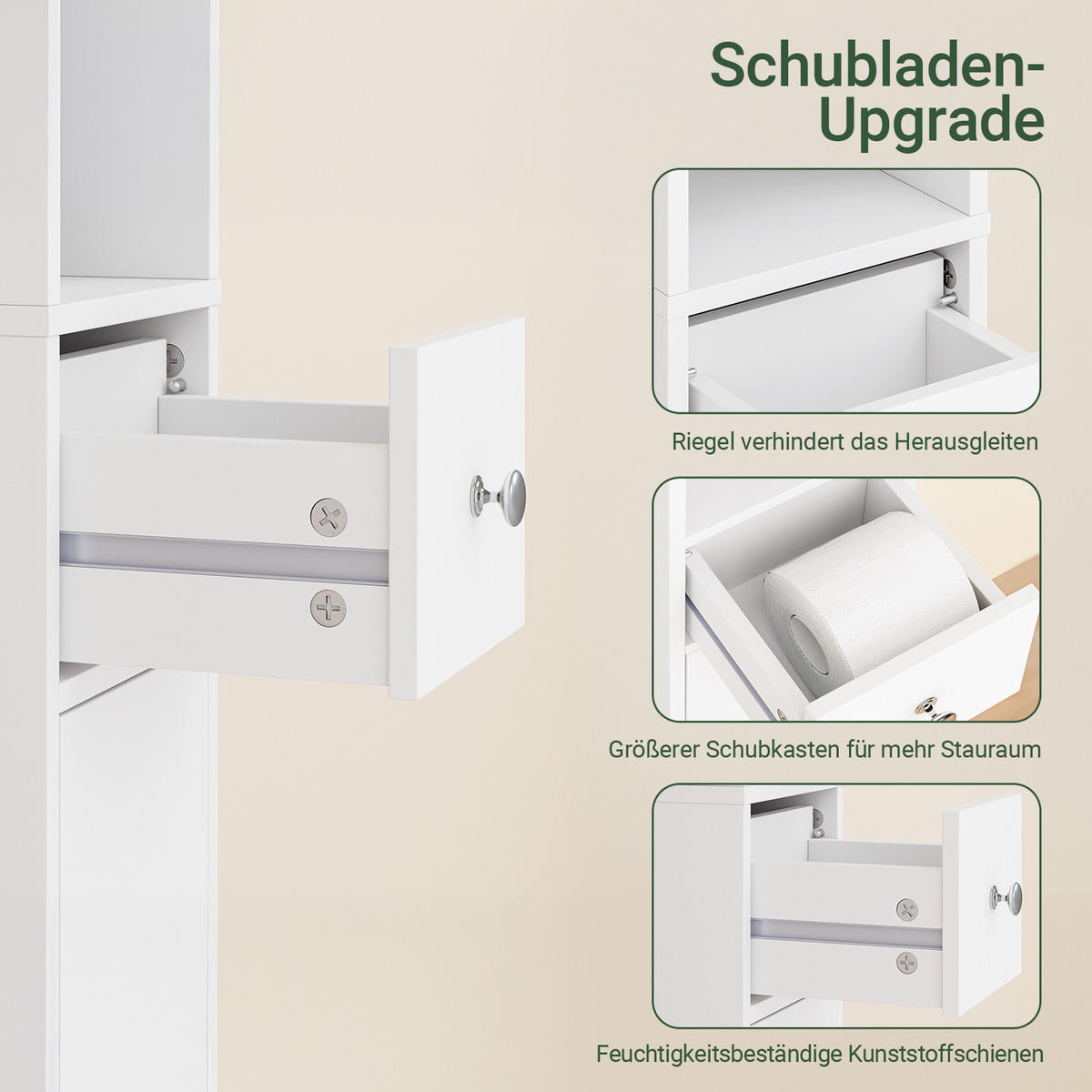 HOCHSCHRANK schmal, Weiß, 20x180x20cm - Weiß, Holzwerkstoff (20/180/20cm) - SoBuy