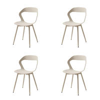 ESSZIMMERSTUHL 4er-Set Beige mit Metallbeinen skandinavischer Stil - Beige, Kunststoff (43/83/43.5cm)