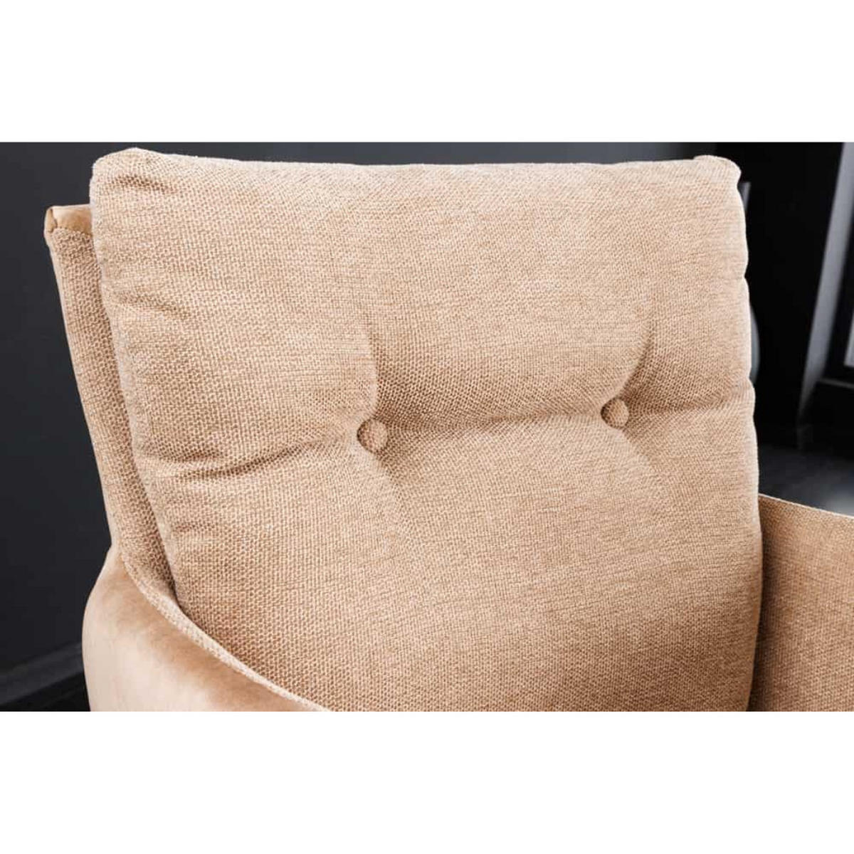 STUHL BIG GEORGE Samt Champagner, Beige - Champagner/Schwarz, Textil/Metall (58/90/68cm) - riess-ambiente